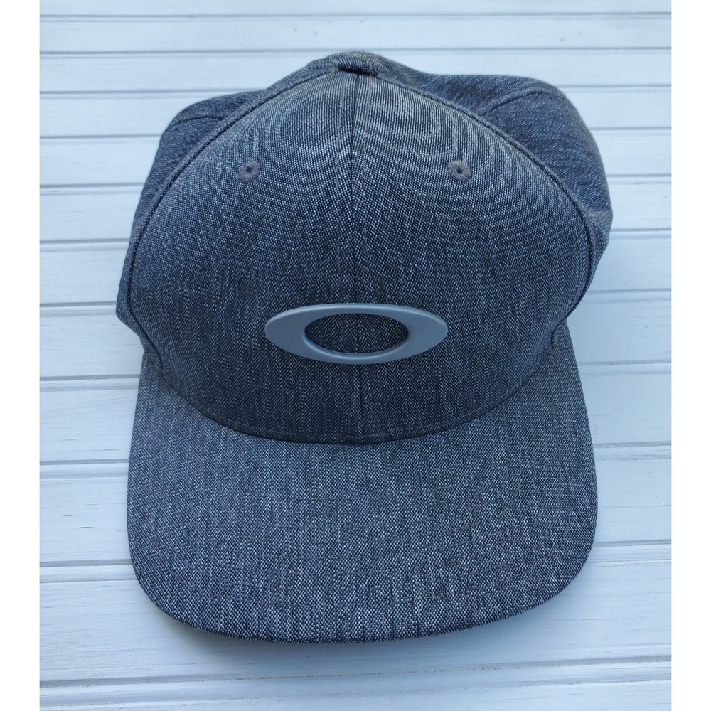 Oakley Flexfit Hat Heathered Gray Ellipse Logo Baseball Cap L-XL 92821